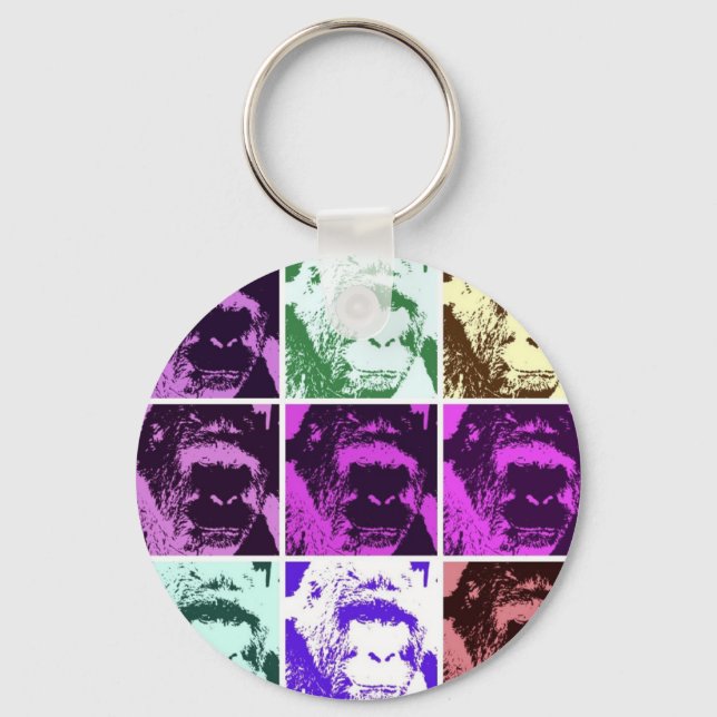 Chaveiro Pop Art Gorilla Faces (Frente)