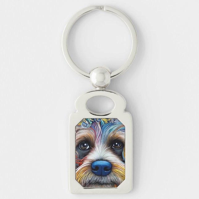 Chaveiro Pop Art Terrier bonito (Frente)