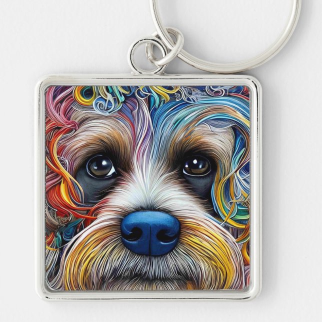 Chaveiro Pop Art Terrier bonito (Frente)