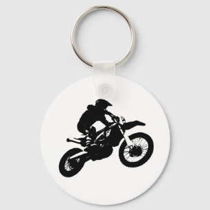 Chaveiro Pop de Arte Branca Negra Motocross Motorcyesporte