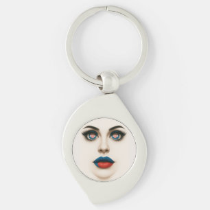 Chaveiro Pop de Retrato de Beleza e Lábios croata