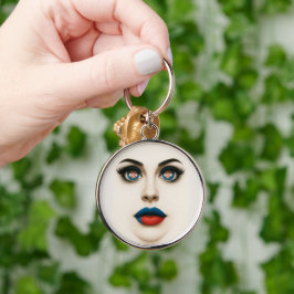 Chaveiro Pop de Retrato de Beleza e Lábios croata