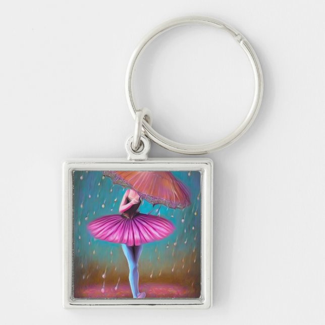 Chaveiro Pop Surrealismo Umbrella Rain Ballerina (Frente)