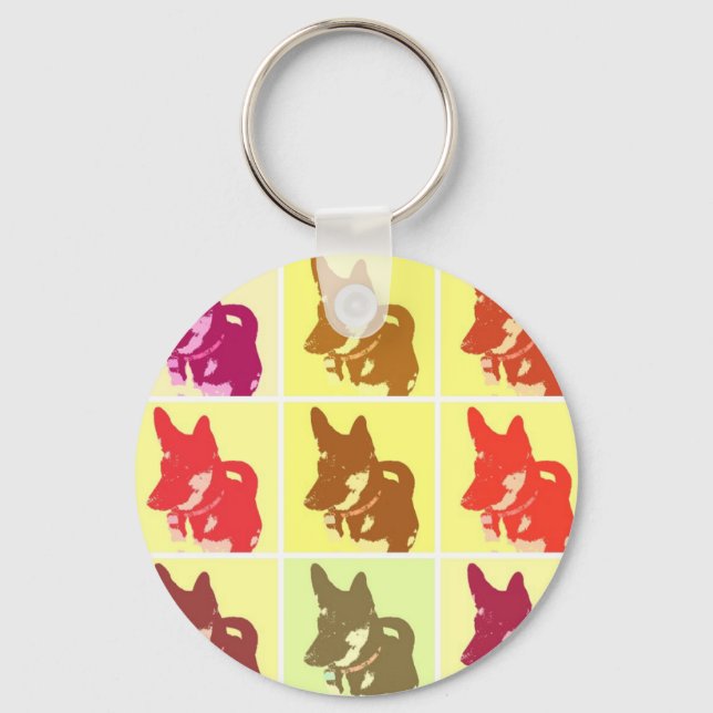 Chaveiro PopArt german shepherd (Frente)