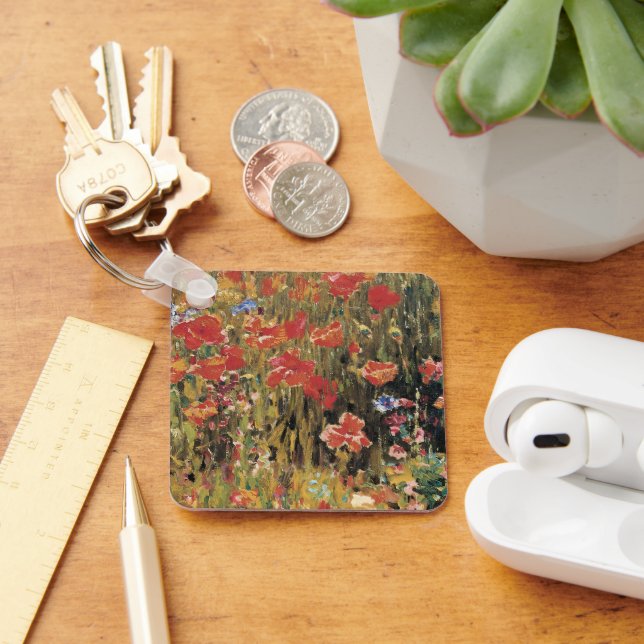 Chaveiro Poppies de Robert Vonnoh, Impressionismo Vintage (Mesa)