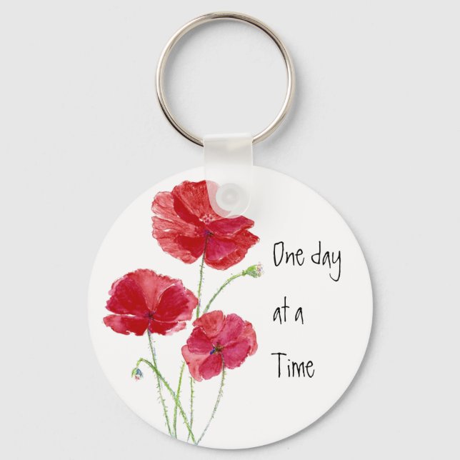 Chaveiro Poppies vermelhos personalizados um dia de cada ci (Frente)