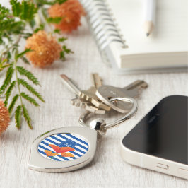 Chaveiro Poppy Blue Stripes Monograma