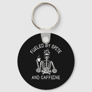 Chaveiro Por Despeito E Cafeína Floral Halloween Esqueleto 