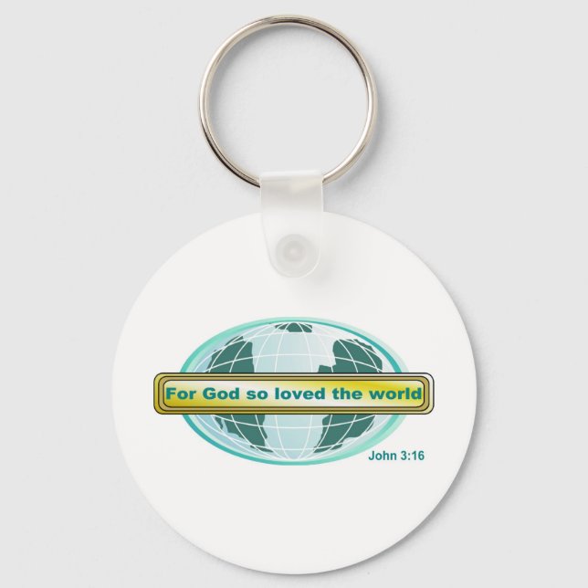 Chaveiro Por Deus tão amado pelo mundo, John 3:16 (Frente)