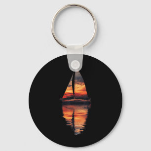 Chaveiro Pôr do sol à vela Akmu veleiro Mar dupla exposição