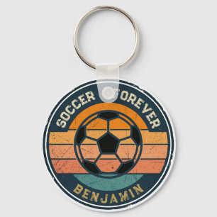 Chaveiro Pôr do Sol de Futebol Clássico Com Nome de Fã Pers