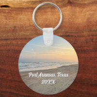 Pôr do sol na praia de Port Aransas Texas Fotograf