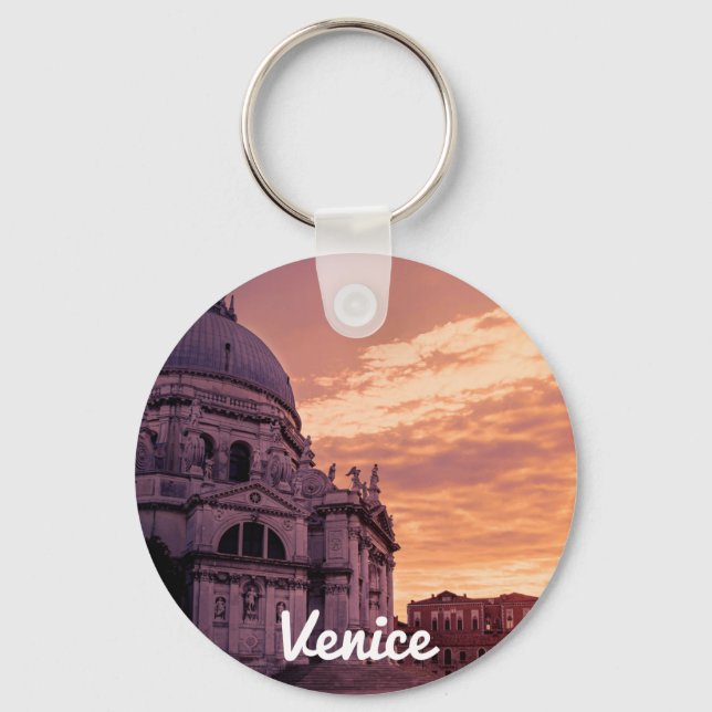 Chaveiro Pôr do sol sobre Basilica em Veneza (Frente)