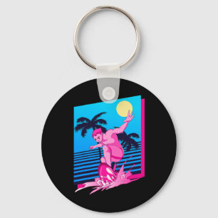 Chaveiro Pôr do Sol Synthwave Surfista Palmeiras Surf 80 Ar