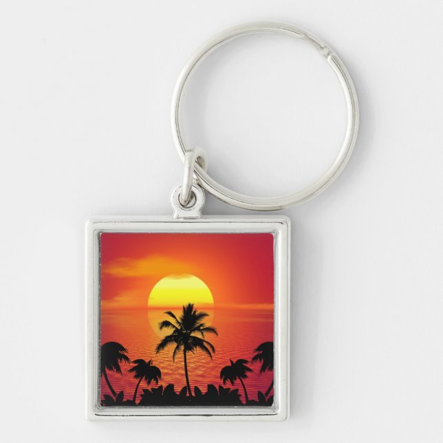 Chaveiro Pôr do sol tropical (Frente)