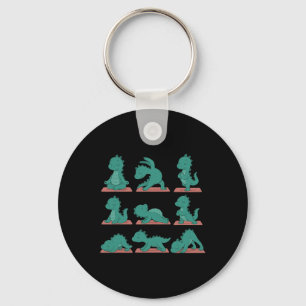 Chaveiro Por Loch Ness Monster Fazendo Yoga Vegan Kawaii