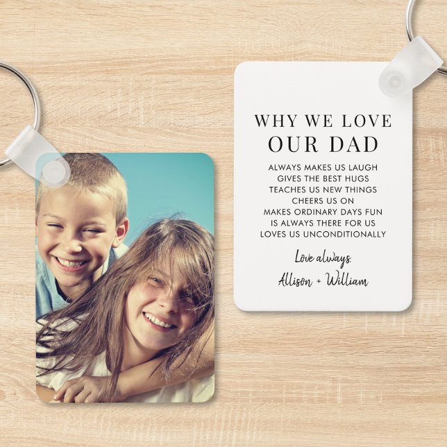 Chaveiro Por Que Amamos Papai Foto (Why We Love Dad Photo Keychain)