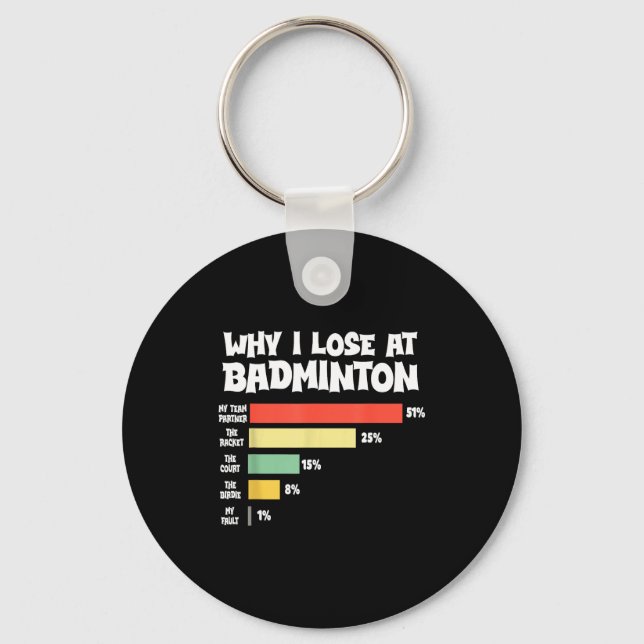 Chaveiro Por que eu perco no Badminton Desculpas engraçadas (Frente)