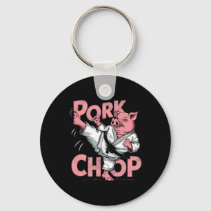 Chaveiro Porco Karatê Costeleta de Porco Engraçado Porco Pu