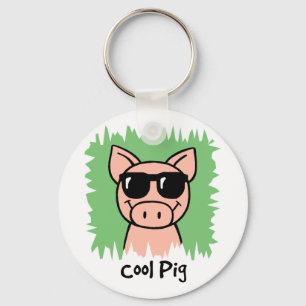 Chaveiro Porco legal do clipart dos desenhos animados com