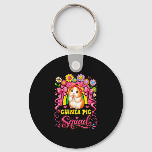 Chaveiro Porquinho-da-índia esquadrão engraçado floral colo