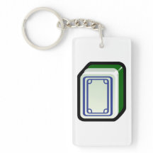 Porta-chaves de Mahjong (Peça do Dragão Branco)