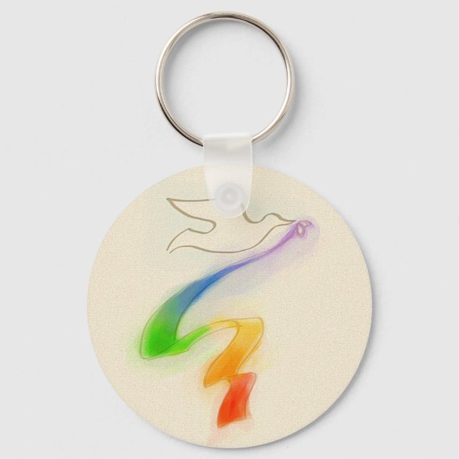 Chaveiro Porta de Casamento com Fita Arco-Íris (Frente)