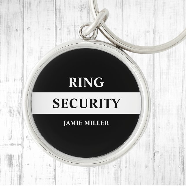 Chaveiro Portador do Anel de Segurança do Anel (wedding ring security ring bearer favors ring security keychain)