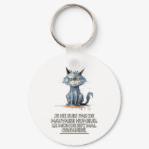 Porte-chaves gato sarcástico "mundo mal organizado