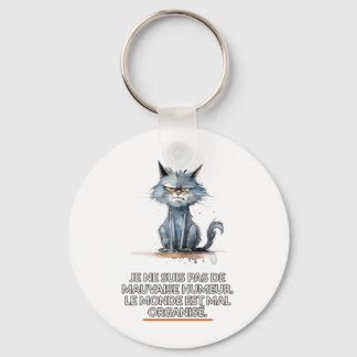 Chaveiro Porte-chaves gato sarcástico "mundo mal organizado