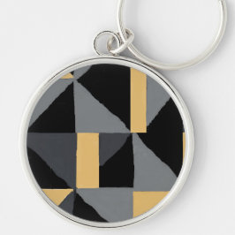 Chaveiro Porte-clés en Métal Premium Géométrique Noir