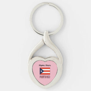 Chaveiro Porto Rico e a bandeira porto-riquenha com seu nom