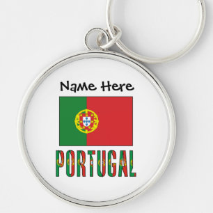 Chaveiro Portugal e Bandeira Portuguesa com o Seu Nome