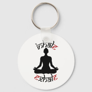 Chaveiro Pose de Meditação de Yoga Inspiração Expiração Rel