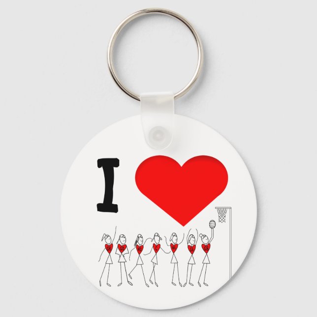 Chaveiro Posições do Heart Player I Love Netball (Frente)