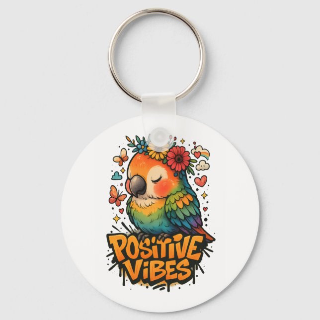 Chaveiro “Positive Vibes” Parrot (Frente)