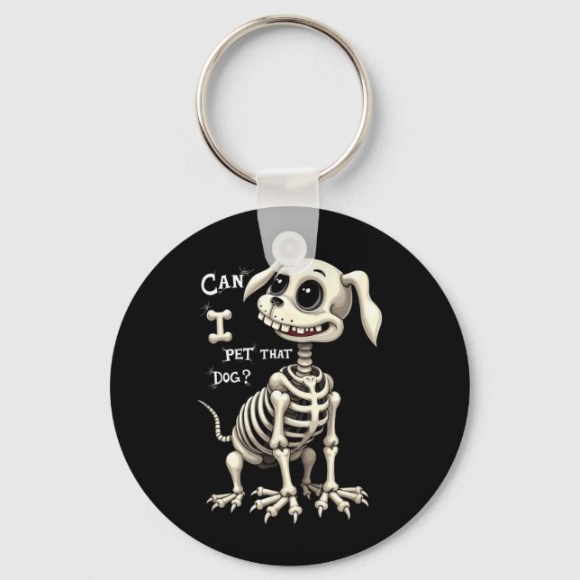 Chaveiro Posso Acariciar Esse Esqueleto de Cachorro no Hall (Frente)