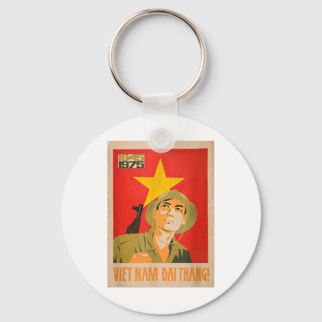 Chaveiro Poster de Propaganda Vietcong - Comunista da Guerr (Frente)