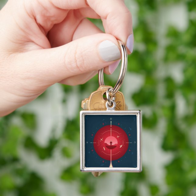 Chaveiro Poster de relógio atômico de espaço profundo, vers (Mão)