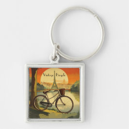 Chaveiro Poster de viagens de bicicleta, personalizável em 