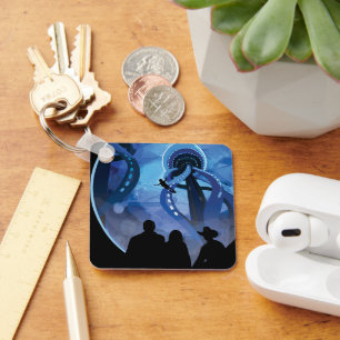 Chaveiro Poster de viagens Espacial Retroativo - Lua Europa