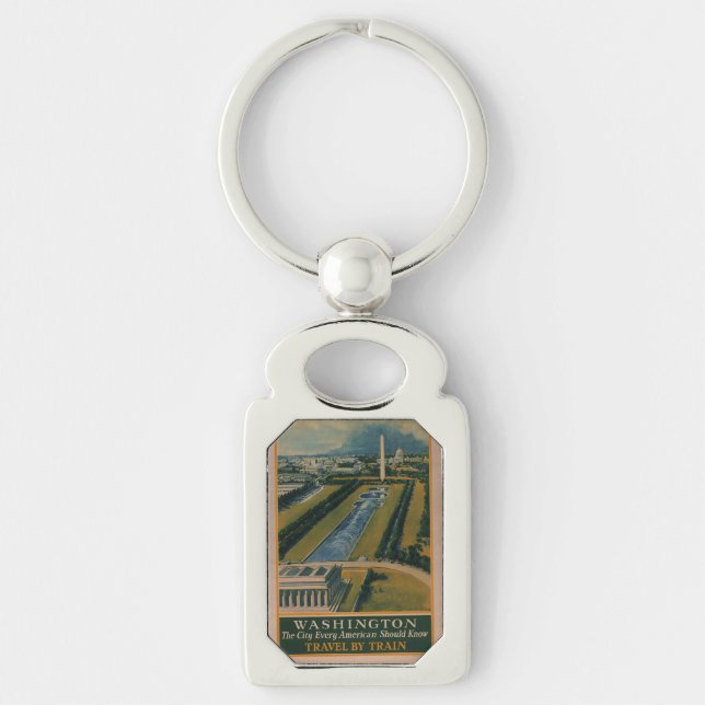 Chaveiro Poster de viagens Vintage Washington DC (Frente)