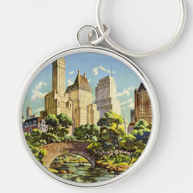 Chaveiro Poster vintage Central Park Nova Iorque (Frente)