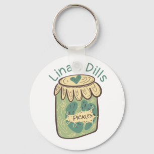 Chaveiro Pote Engraçado de Picles de Dill Verde Amante de C