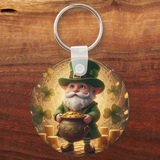 Chaveiro Potinho de Ouro de Leprechaun Caprichoso (Verso)