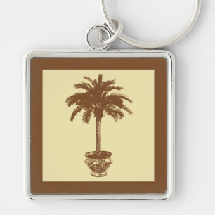 Chaveiro Potted Palm Tree - dark brown and tan