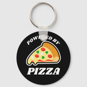 Chaveiro "Powered by Pizza" do amante de pizza
