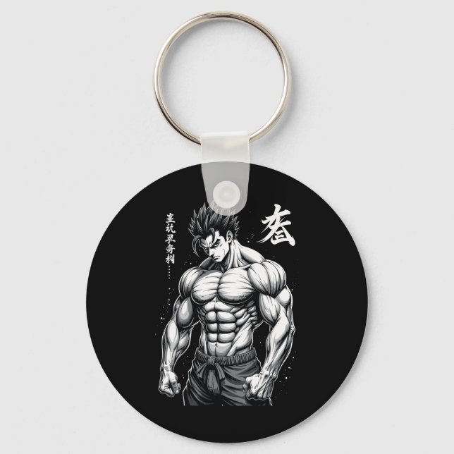 Chaveiro Powerlifter - Estilo de Anime Japonês Muscle Bodyb (Frente)