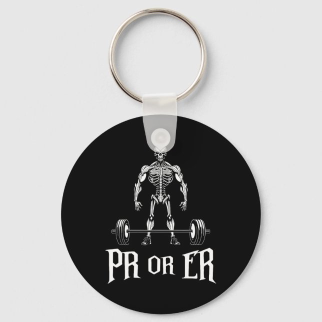 Chaveiro Pr Ou Er Skeleton Engraçado Gym Bodybuil (Frente)