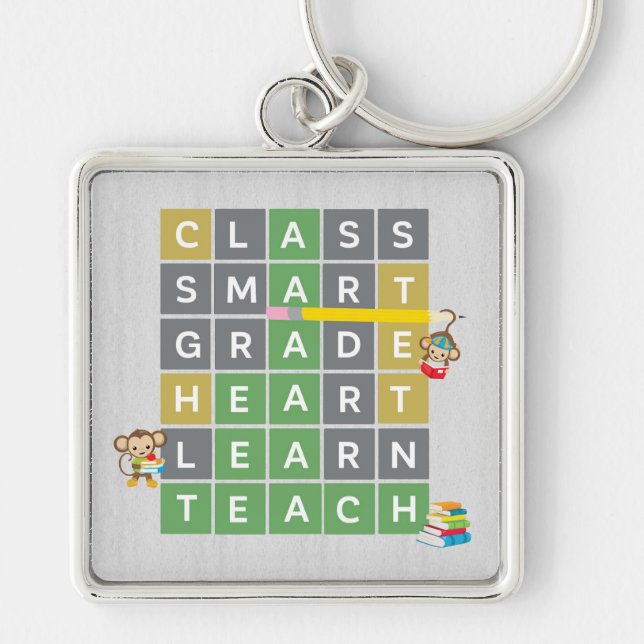 Chaveiro Praça Macacos Leitura de Jogo de Quebra-cabeça do  (Frente)